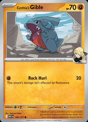 Meg - ASC - 109 - Cynthia's Gible - COMMON - Normal