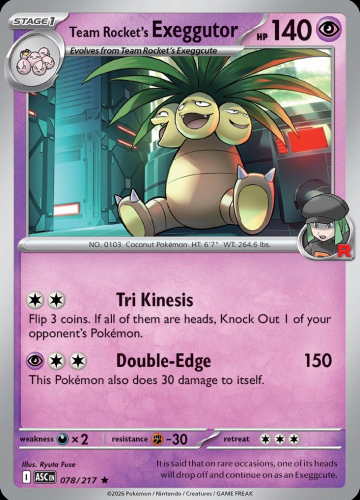 Meg - ASC - 78 - Team Rocket's Exeggutor - RARE - Normal