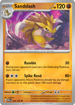 S&V - MEW (151) - 28 - Sandslash - UNCOMMON - Normal