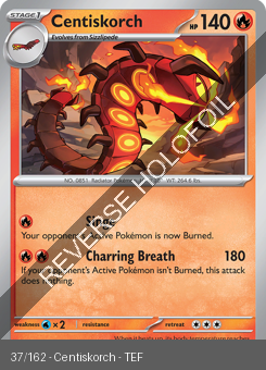 S&V - TEF - 37 - Centiskorch - UNCOMMON - Reverse Holo