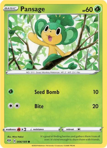 SwSh - DAA - 006 - Pansage - COMMON - Normal