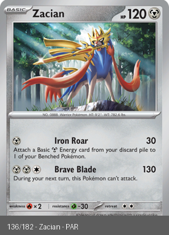 S&V - PAR - 136 - Zacian - RARE - Holofoil