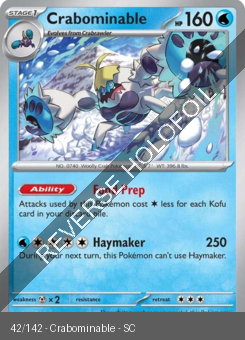 S&V - SCR - 42 - Crabominable - UNCOMMON - Reverse Holo
