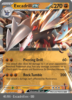 S&V - BLK - 46 - Excadrill ex - DOUBLE_RARE - Holofoil