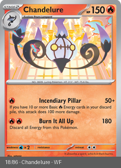 S&V - WHT - 18 - Chandelure - RARE - Holofoil