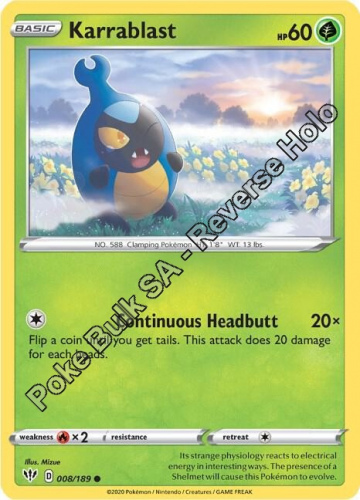 SwSh - DAA - 008 - Karrablast - COMMON - Reverse Holo