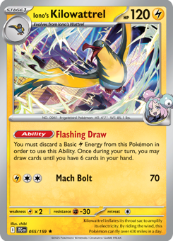 S&V - JTG - 55 - Iono's Kilowattrel - RARE - Holofoil