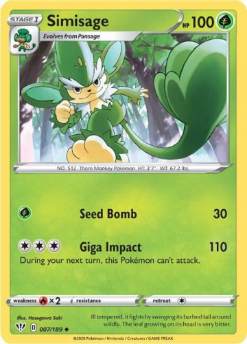 SwSh - DAA - 007 - Simisage - UNCOMMON - Normal
