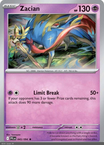 Meg - PFL - 45 - Zacian - RARE - Holofoil