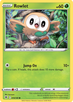 SwSh - ASR - 19 - Rowlet - COMMON - Normal