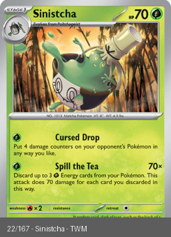 S&V - TWM - 22 - Sinistcha - RARE - Holofoil