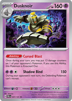 S&V - PRE - 37 - Dusknoir - RARE - Holofoil