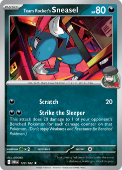 S&V - DRI - 128 - Team Rocket's Sneasel - RARE - Holofoil