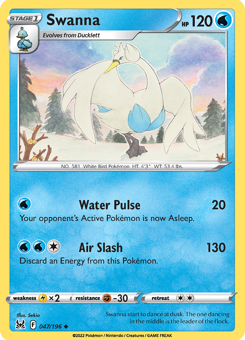 SwSh - LOR - 047 - Swanna - UNCOMMON - Normal