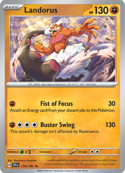 S&V - SSP - 110 - Landorus - RARE - Holofoil