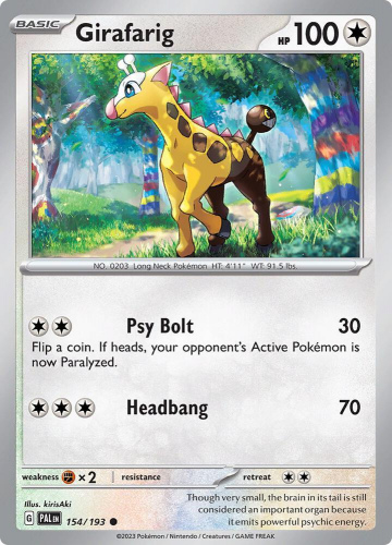 S&V - PAL - 154 - Girafarig - COMMON - Normal