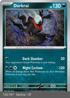 S&V - OBF - 136 - Darkrai - RARE - Holofoil