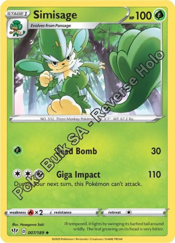 SwSh - DAA - 007 - Simisage - UNCOMMON - Reverse Holo