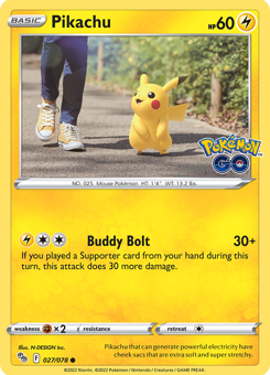 SwSh - PGO - 027 - Pikachu - COMMON - Normal