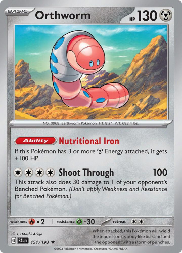 S&V - PAL - 151 - Orthworm - RARE - Holofoil