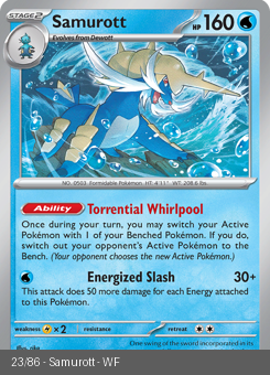 S&V - WHT - 23 - Samurott - RARE - Holofoil