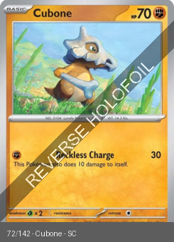 S&V - SCR - 72 - Cubone - COMMON - Reverse Holo