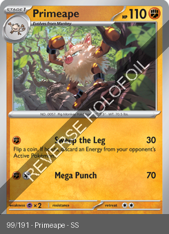 S&V - SSP - 99 - Primeape - COMMON - Reverse Holo