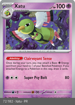 S&V - PAR - 72 - Xatu - RARE - Holofoil