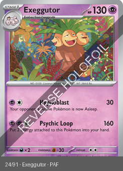 S&V - PAF - 24 - Exeggutor - RARE - Reverse Holo