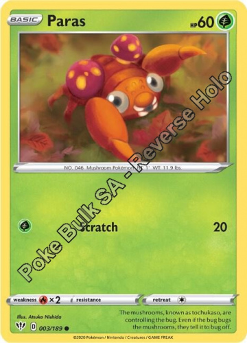 SwSh - DAA - 003 - Paras - COMMON - Reverse Holo