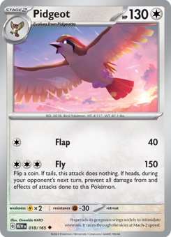 S&V - MEW (151) - 18 - Pidgeot - UNCOMMON - Normal