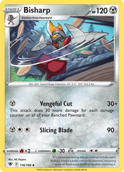 SwSh - ASR - 116 - Bisharp - UNCOMMON - Normal