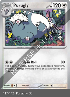 S&V - SCR - 117 - Purugly - COMMON - Reverse Holo