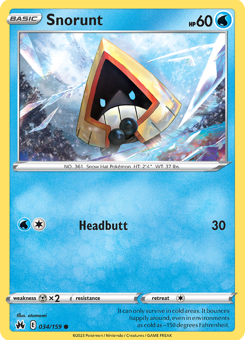 SwSh - CRZ - 34 - Snorunt - COMMON - Normal