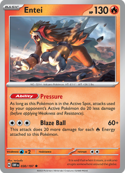 S&V - OBF - 30 - Entei - RARE - Holofoil
