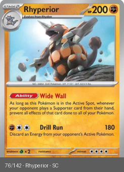 S&V - SCR - 76 - Rhyperior - RARE - Holofoil