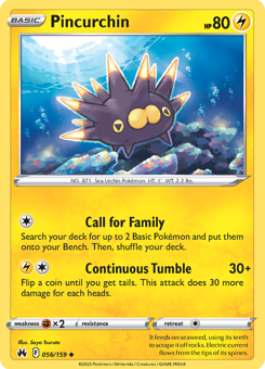 SwSh - CRZ - 56 - Pincurchin - UNCOMMON - Normal