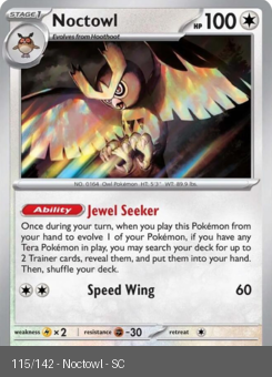 S&V - SCR - 115 - Noctowl - RARE - Holofoil