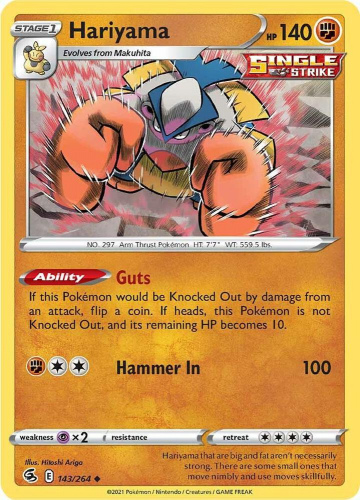 SwSh - FST - 143 - Hariyama - UNCOMMON - Reverse Holo
