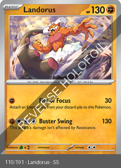 S&V - SSP - 110 - Landorus - RARE - Reverse Holo