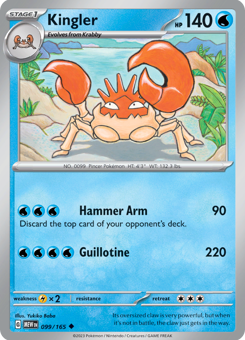 S&V - MEW (151) - 99 - Kingler - UNCOMMON - Normal