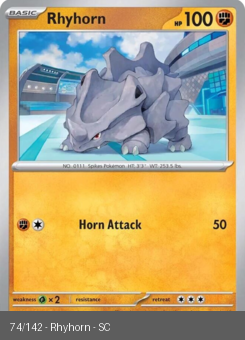 S&V - SCR - 74 - Rhyhorn - COMMON - Normal