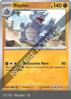 S&V - SCR - 75 - Rhydon - COMMON - Reverse Holo
