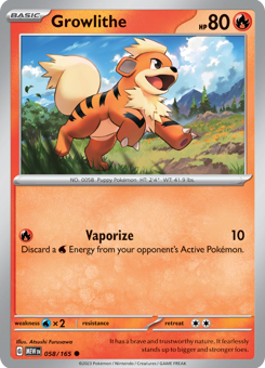 S&V - MEW (151) - 58 - Growlithe - COMMON - Normal