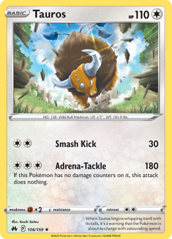 SwSh - CRZ - 106 - Tauros - RARE - Normal