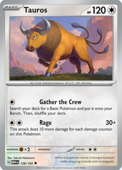 S&V - MEW (151) - 128 - Tauros - UNCOMMON - Normal