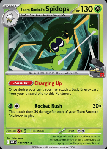 Meg - ASC - 19 - Team Rocket's Spidops - RARE - Normal