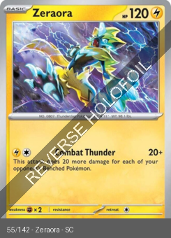 S&V - SCR - 55 - Zeraora - RARE - Reverse Holo