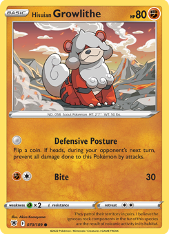 SwSh - ASR - 70 - Hisuian Growlithe - COMMON - Normal